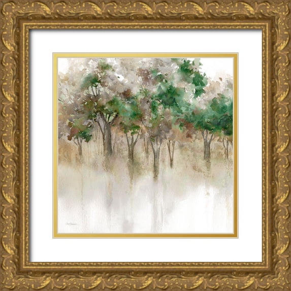 Robinson, Carol 15x15 Gold Ornate Wood Framed with Double Matting Museum Art Print Titled - Subtle Forest Reflections