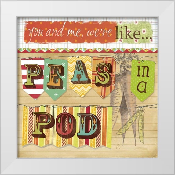 Robinson, Carol 15x15 White Modern Wood Framed Museum Art Print Titled - Peas In A Pod
