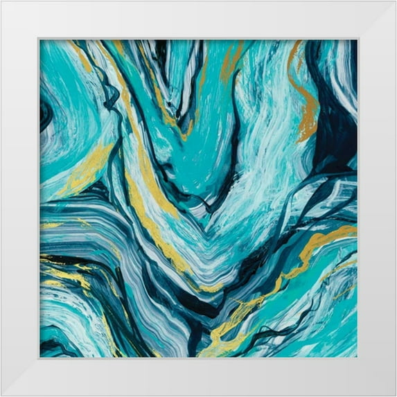 Robinson, Carol 15x15 White Modern Wood Framed Museum Art Print Titled - Teal Agate Gold