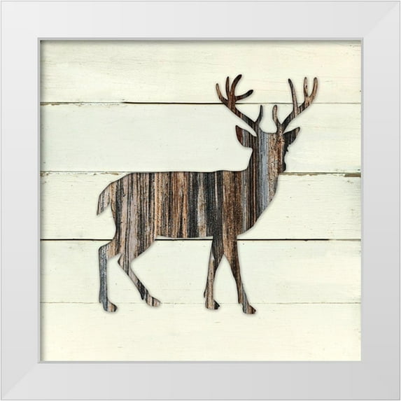 Robinson, Carol 15x15 White Modern Wood Framed Museum Art Print Titled - Woodland Deer