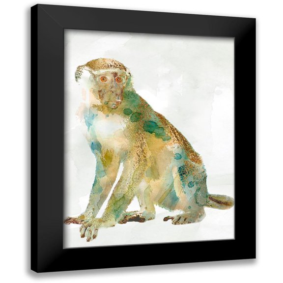 Robinson, Carol 15x18 Black Modern Framed Museum Art Print Titled - African Colors Monkey