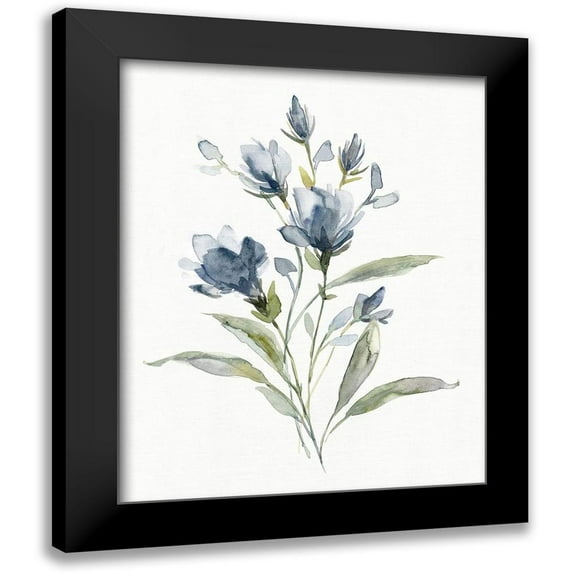 Robinson, Carol 15x18 Black Modern Framed Museum Art Print Titled - Linen Botanical Navy IV