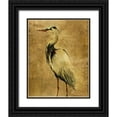thumbnail image 1 of Robinson, Carol 15x18 Black Ornate Wood Framed with Double Matting Museum Art Print Titled - Gold Crane at Dusk II, 1 of 4