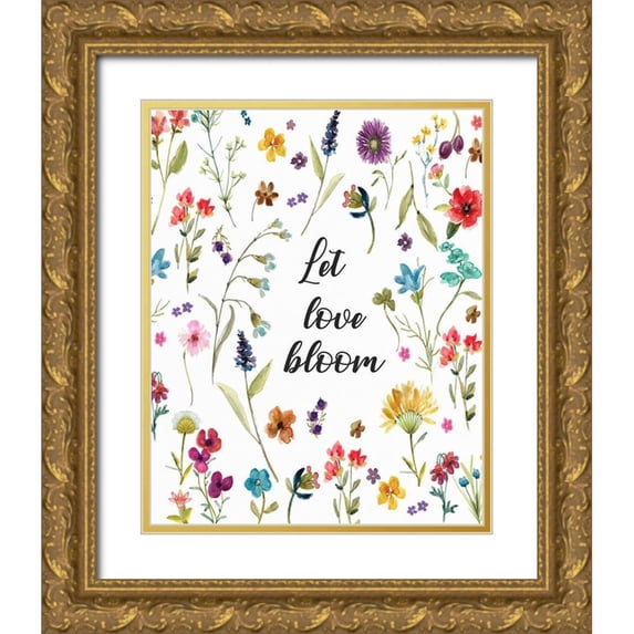 Robinson, Carol 15x18 Gold Ornate Wood Framed with Double Matting Museum Art Print Titled - Let Love Bloom