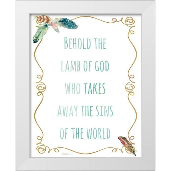 Robinson, Carol 15x18 White Modern Wood Framed Museum Art Print Titled - Religious Feather I
