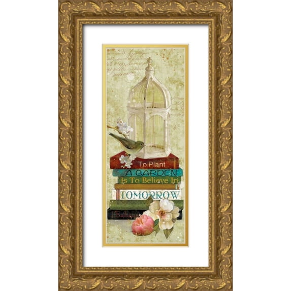 Robinson, Carol 15x32 Gold Ornate Wood Framed with Double Matting Museum Art Print Titled - Gardening Guide I
