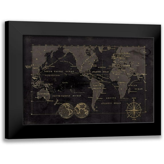 Robinson, Carol 18x13 Black Modern Framed Museum Art Print Titled - Black Gold Map