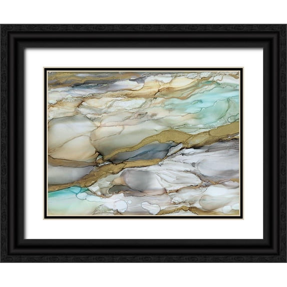 Robinson, Carol 18x15 Black Ornate Wood Framed with Double Matting Museum Art Print Titled - Marbled Glass II