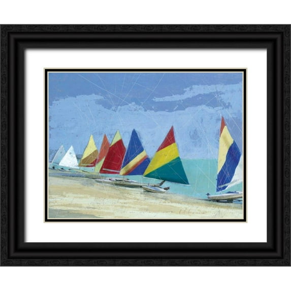 Robinson, Carol 18x15 Black Ornate Wood Framed with Double Matting Museum Art Print Titled - Sailboats