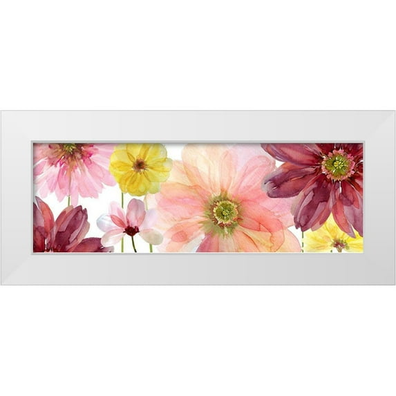 Robinson, Carol 18x9 White Modern Wood Framed Museum Art Print Titled - Pop of Pink II
