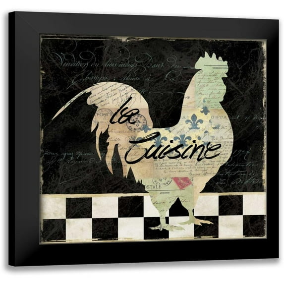Robinson, Carol 20x20 Black Modern Framed Museum Art Print Titled - French Rooster