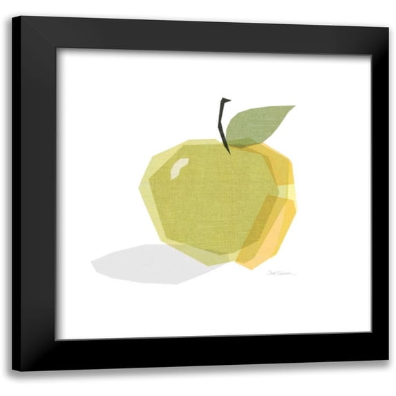 Robinson, Carol 20x20 Black Modern Framed Museum Art Print Titled - Green Linen Apple