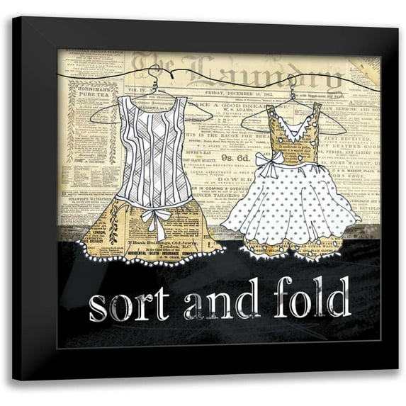 Robinson, Carol 20x20 Black Modern Framed Museum Art Print Titled - Sort and Fold