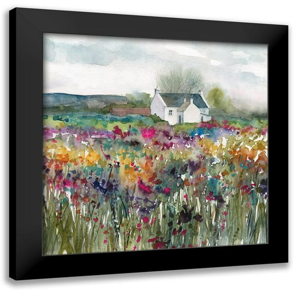Robinson, Carol 20x20 Black Modern Framed Museum Art Print Titled - Wildflower Cottage