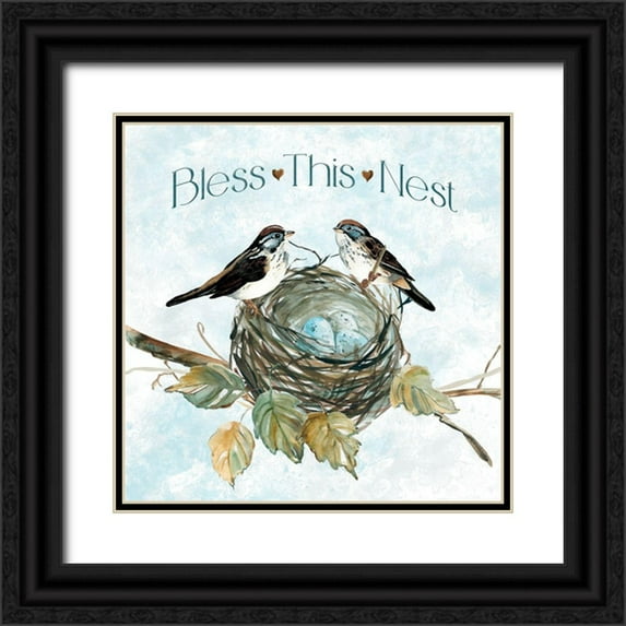 Robinson, Carol 20x20 Black Ornate Wood Framed with Double Matting Museum Art Print Titled - Bless Nest