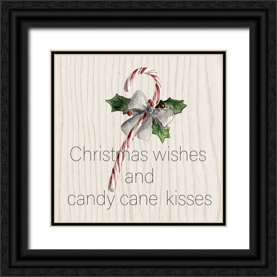 Robinson, Carol 20x20 Black Ornate Wood Framed with Double Matting Museum Art Print Titled - Candy Cane Kisses