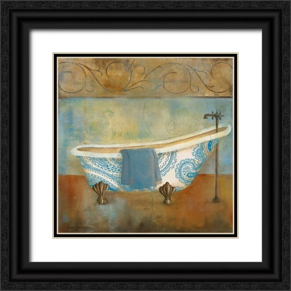 Robinson, Carol 20x20 Black Ornate Wood Framed with Double Matting Museum Art Print Titled - Paisley Bath I