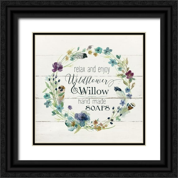 Robinson, Carol 20x20 Black Ornate Wood Framed with Double Matting Museum Art Print Titled - Wildflower Soap