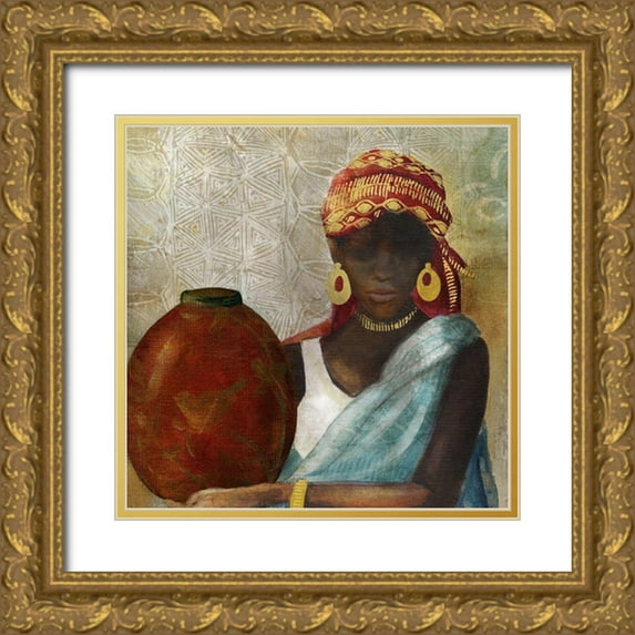 Robinson, Carol 20x20 Gold Ornate Wood Framed with Double Matting Museum Art Print Titled - Beauty of Africa