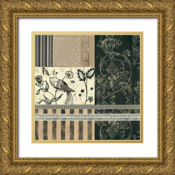 Robinson, Carol 20x20 Gold Ornate Wood Framed with Double Matting Museum Art Print Titled - Birds of a Feather II