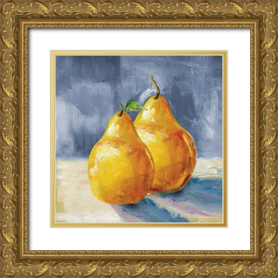 Robinson, Carol 20x20 Gold Ornate Wood Framed with Double Matting Museum Art Print Titled - Fresh Pears