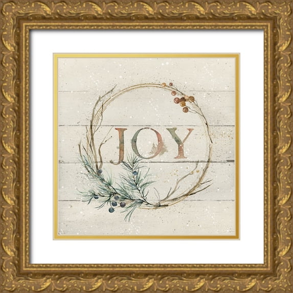 Robinson, Carol 20x20 Gold Ornate Wood Framed with Double Matting Museum Art Print Titled - Wreath of Joy