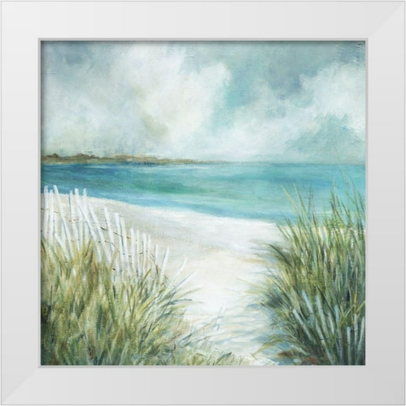 Robinson, Carol 20x20 White Modern Wood Framed Museum Art Print Titled - Coastal Fences