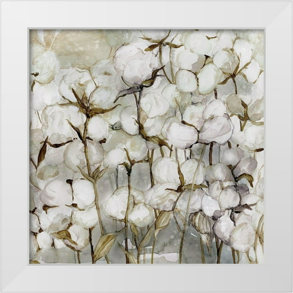Robinson, Carol 20x20 White Modern Wood Framed Museum Art Print Titled - Cotton Field