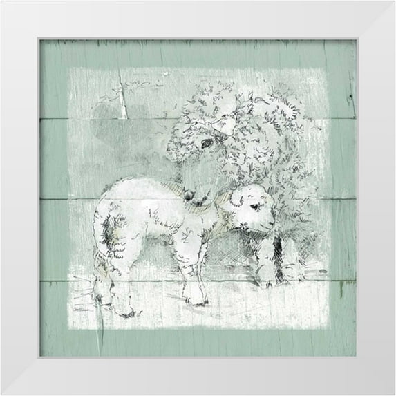 Robinson, Carol 20x20 White Modern Wood Framed Museum Art Print Titled - Gentle Lamb II