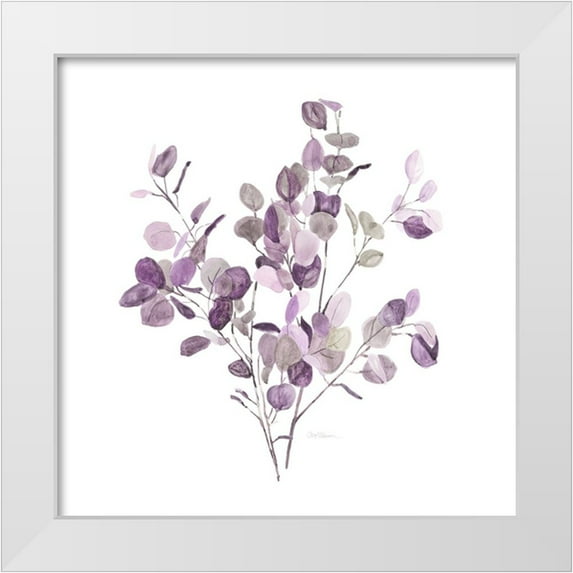 Robinson, Carol 20x20 White Modern Wood Framed Museum Art Print Titled - Lavender Leaves II