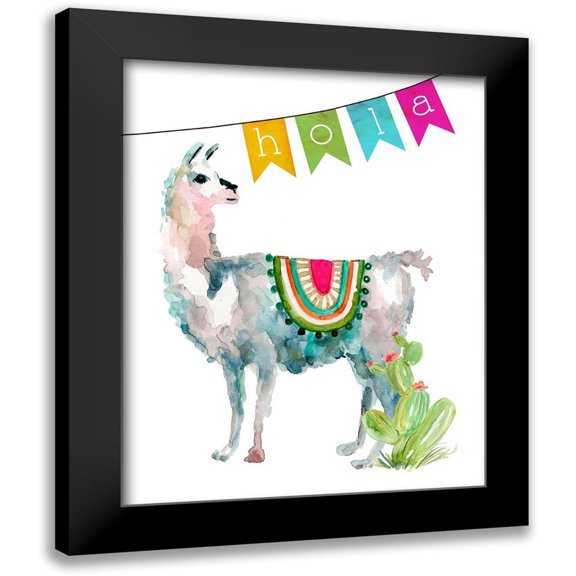 Robinson, Carol 20x24 Black Modern Framed Museum Art Print Titled - Fiesta Llama II