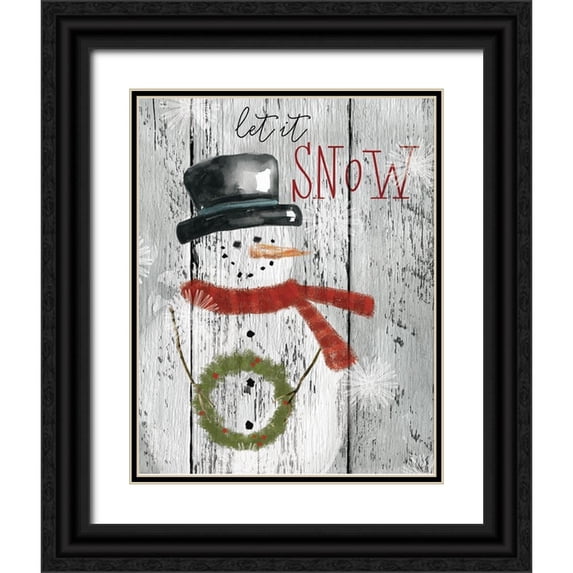 Robinson, Carol 20x24 Black Ornate Wood Framed with Double Matting Museum Art Print Titled - Let It Snow
