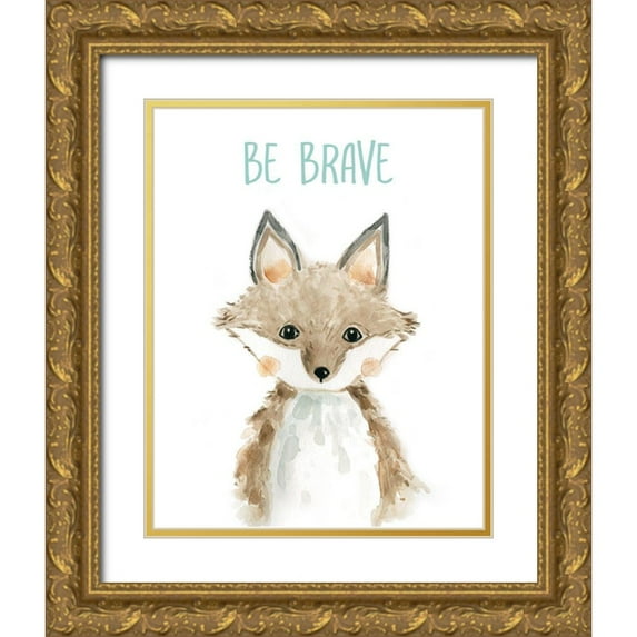 Robinson, Carol 20x24 Gold Ornate Wood Framed with Double Matting Museum Art Print Titled - Be Brave Fox