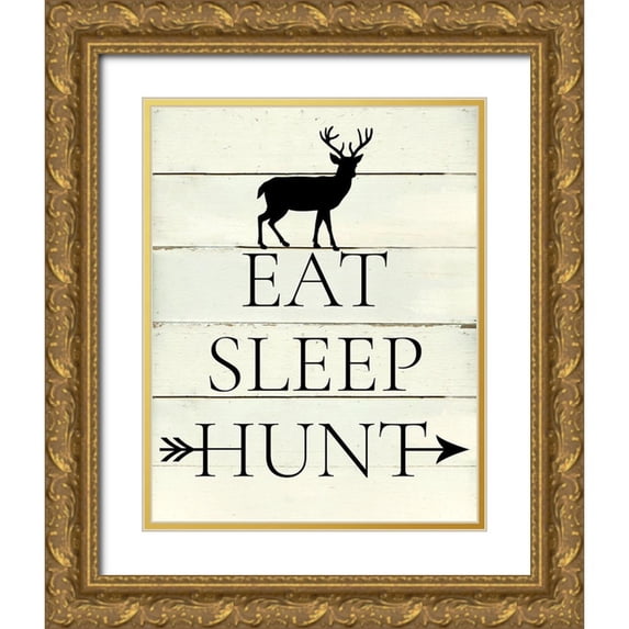 Robinson, Carol 20x24 Gold Ornate Wood Framed with Double Matting Museum Art Print Titled - Eat Sleep Hunt