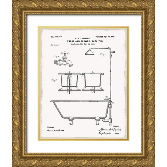 Robinson, Carol 20x24 Gold Ornate Wood Framed with Double Matting Museum Art Print Titled - Vintage Bath II