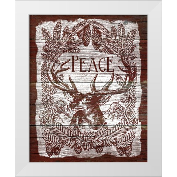 Robinson, Carol 20x24 White Modern Wood Framed Museum Art Print Titled - Red Wood Peace