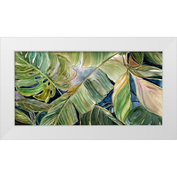 Robinson, Carol 24x14 White Modern Wood Framed Museum Art Print Titled - Sun Tipped Tropicals