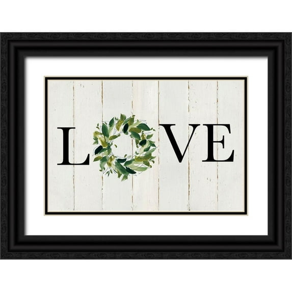 Robinson, Carol 24x17 Black Ornate Wood Framed with Double Matting Museum Art Print Titled - Love Wreath