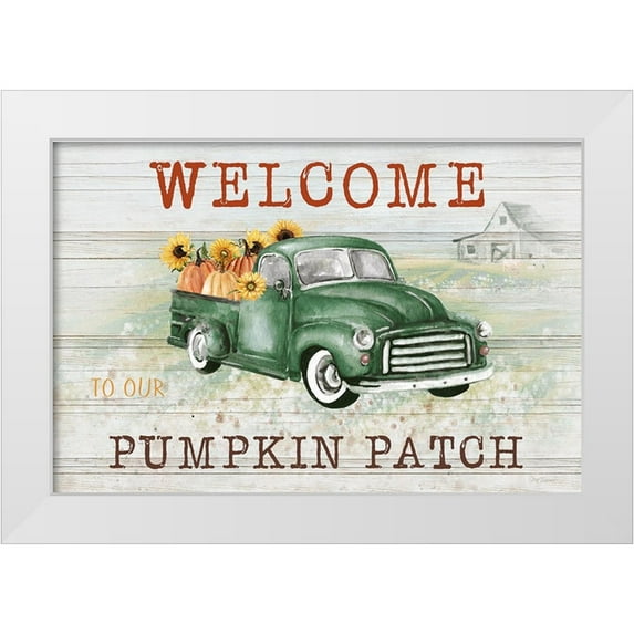 Robinson, Carol 24x17 White Modern Wood Framed Museum Art Print Titled - Pumpkin Patch