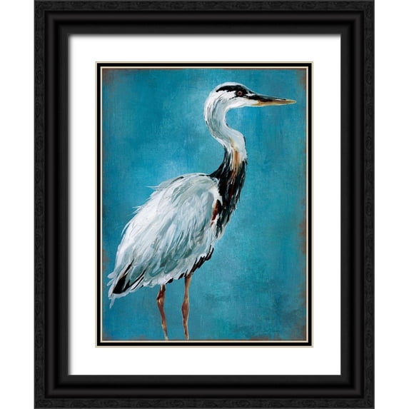 Robinson, Carol 25x32 Black Ornate Wood Framed with Double Matting Museum Art Print Titled - Great Blue Heron I