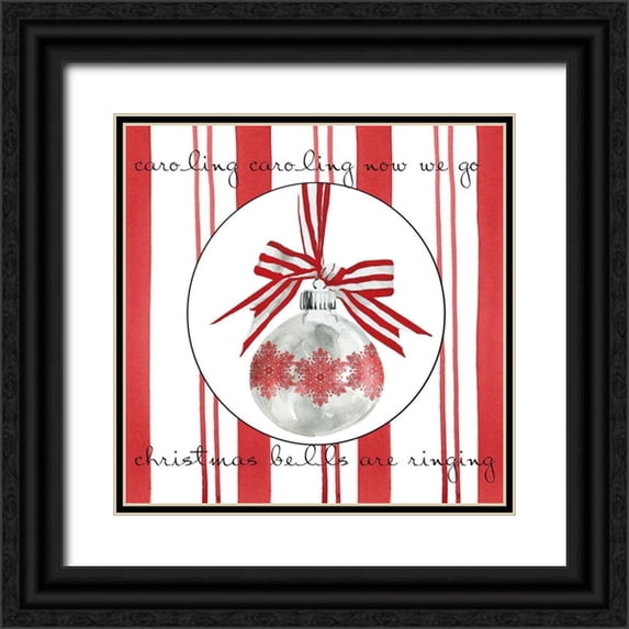 Robinson, Carol 26x26 Black Ornate Wood Framed with Double Matting Museum Art Print Titled - Candy Cane Christmas II