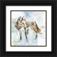 thumbnail image 1 of Robinson, Carol 26x26 Black Ornate Wood Framed with Double Matting Museum Art Print Titled - Fox On Blue, 1 of 4