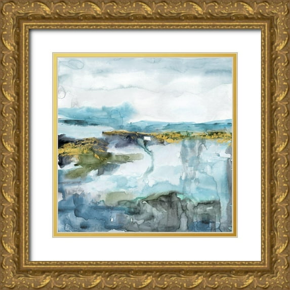 Robinson, Carol 26x26 Gold Ornate Wood Framed with Double Matting Museum Art Print Titled - Field of Topaz
