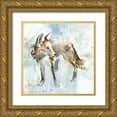 thumbnail image 1 of Robinson, Carol 26x26 Gold Ornate Wood Framed with Double Matting Museum Art Print Titled - Fox On Blue, 1 of 4