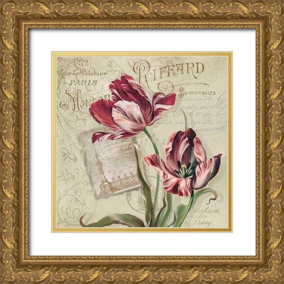 Robinson, Carol 26x26 Gold Ornate Wood Framed with Double Matting Museum Art Print Titled - French Tulips II