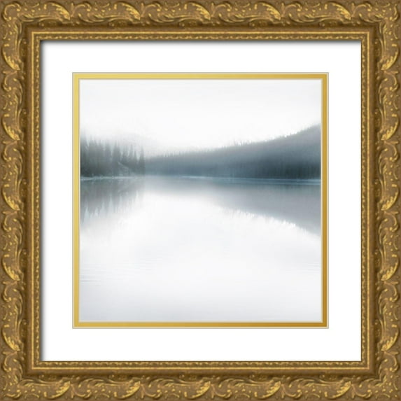 Robinson, Carol 26x26 Gold Ornate Wood Framed with Double Matting Museum Art Print Titled - Mirror Lake