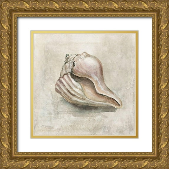 Robinson, Carol 26x26 Gold Ornate Wood Framed with Double Matting Museum Art Print Titled - Seashell Textures III