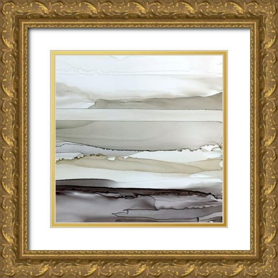 Robinson, Carol 26x26 Gold Ornate Wood Framed with Double Matting Museum Art Print Titled - Shifting Currents II