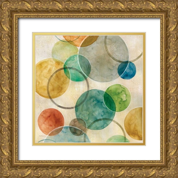 Robinson, Carol 26x26 Gold Ornate Wood Framed with Double Matting Museum Art Print Titled - Spatial Curves II