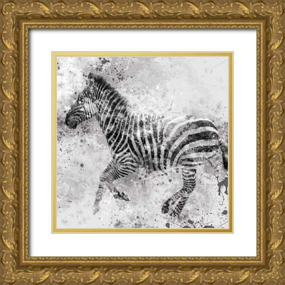 Robinson, Carol 26x26 Gold Ornate Wood Framed with Double Matting Museum Art Print Titled - Zebra II